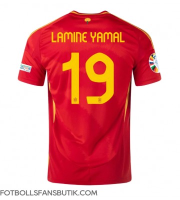 Spanien Lamine Yamal #19 Replika Hemmatröja EM 2024 Kortärmad